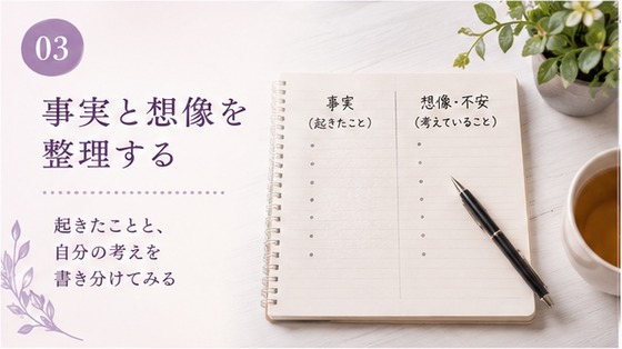 事実と自分の想像を分けてみる